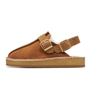 Clarks Originals Trek Mule Sling Caramel Shearling Insole Gold EU 41.5 US 10